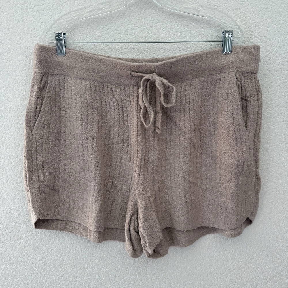 Barefoot Dreams CozyChic Lite Ribbed Shorts 1X Pink Lounge EUC
